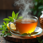 Remedio natural con té de menta y jengibre